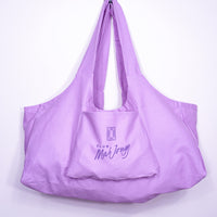 Lilac canvas Mah Jongg Carryall bag with front pocket and Club Mah Jongg logo