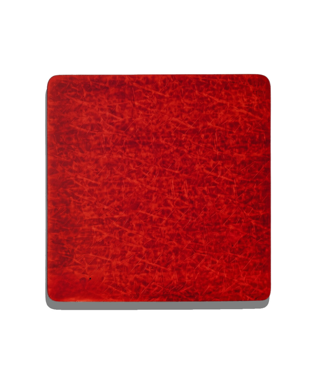Red leather Club Mah Jongg  mahjong mat laid flat on surface