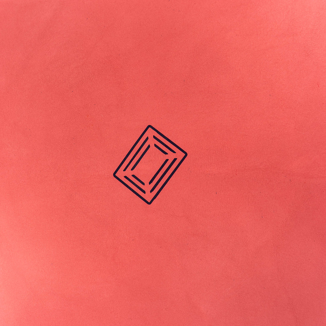 Coral merino wool felt mahjong mat with Club Mah Jongg icon