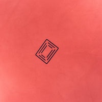 Coral merino wool felt mahjong mat with Club Mah Jongg icon